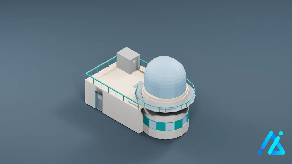 Low-Poly Locating Dish 02 — 3D model preview