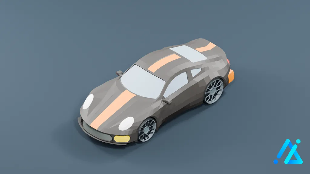 Low-Poly Passenger Car 01 — 3D model preview