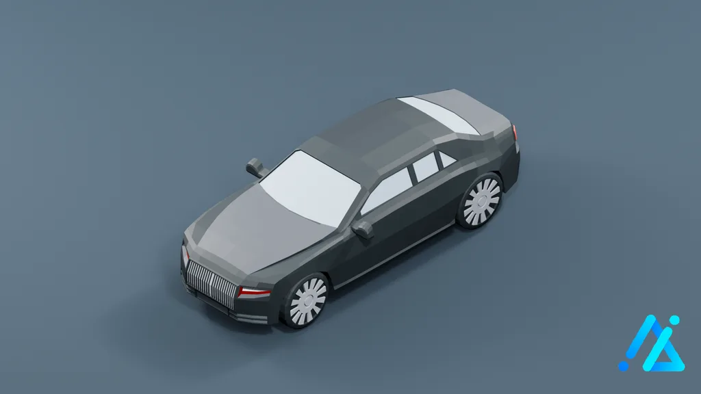 Low-Poly Passenger Car 02 — 3D model preview