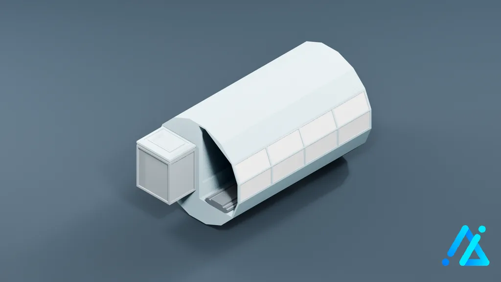 Low-Poly Monorail Station 01 — 3D model preview