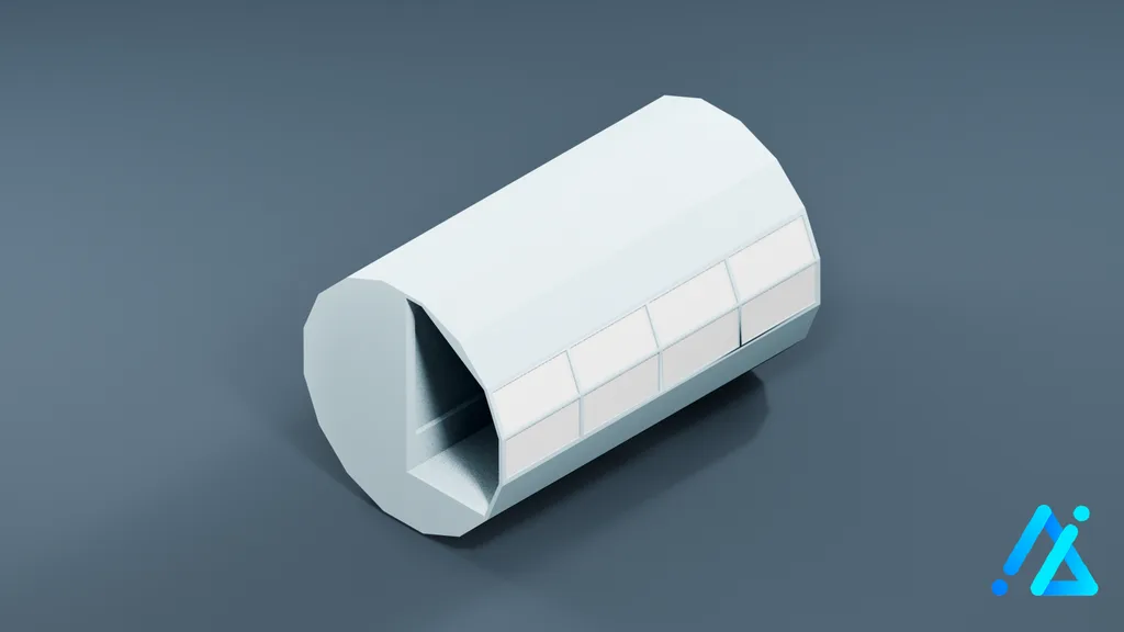 Low-Poly Monorail Station 02 — 3D model preview