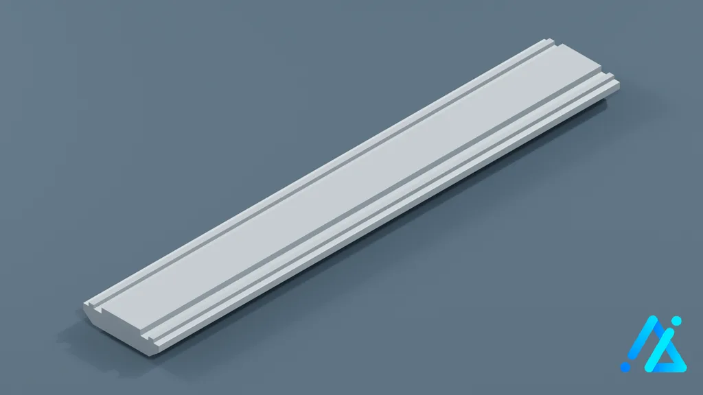 Low-Poly Monorail Track Section 01 — 3D model preview