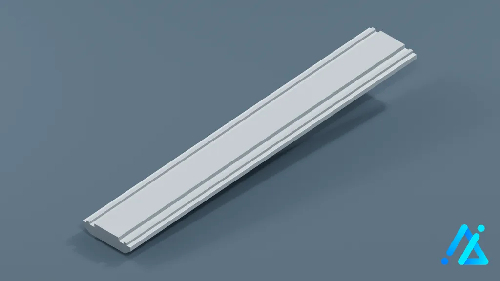 Low-Poly Monorail Track Section 01 A — 3D model preview