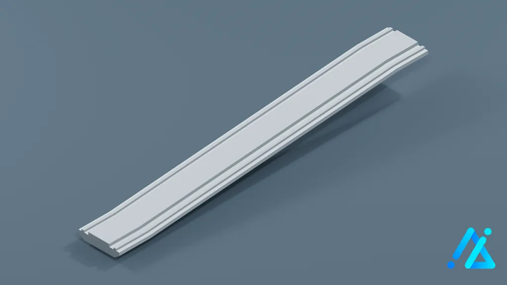Low-Poly Monorail Track Section 01 C — 3D model preview