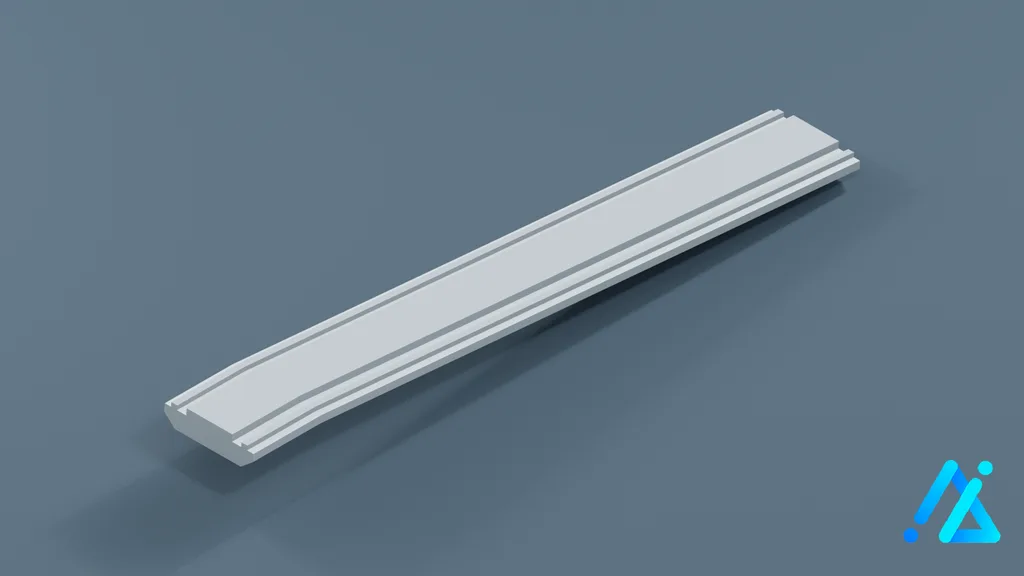 Low-Poly Monorail Track Section 01 E — 3D model preview