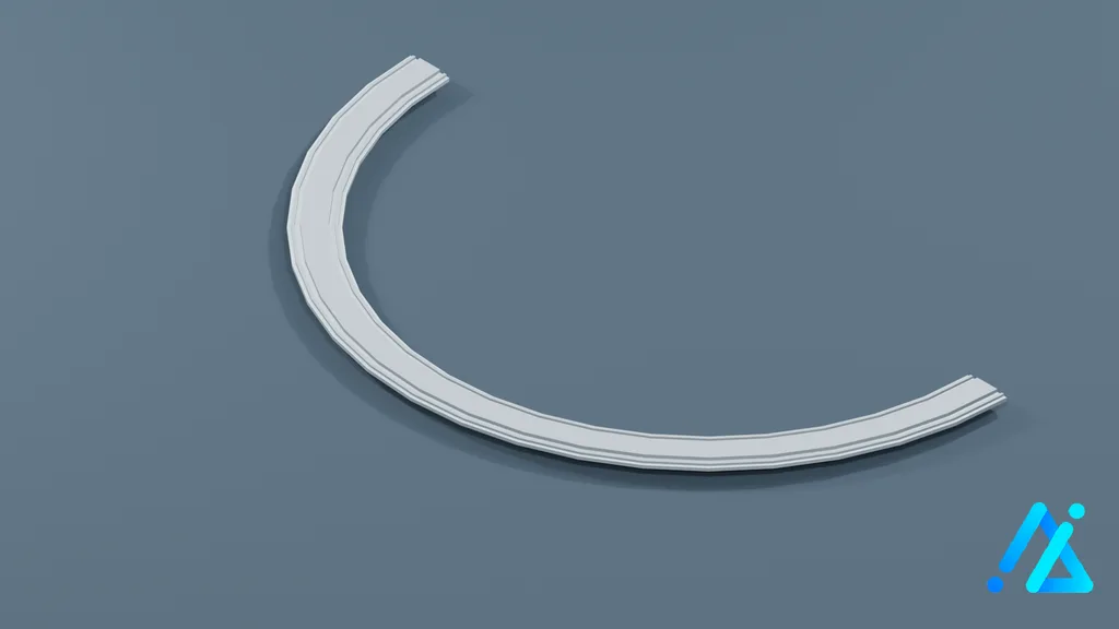 Low-Poly Monorail Track Section 02 — 3D model preview