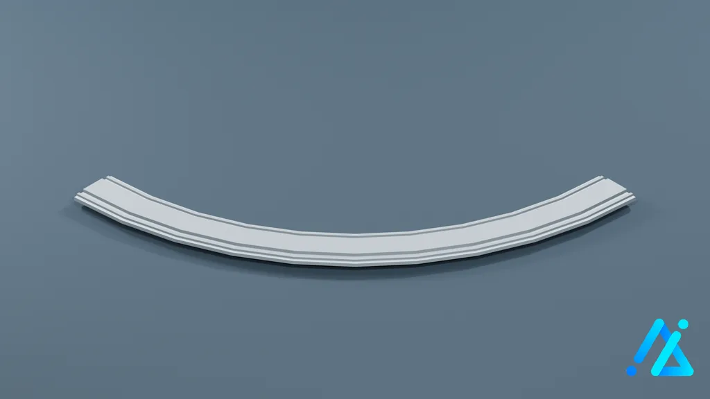 Low-Poly Monorail Track Section 03 — 3D model preview