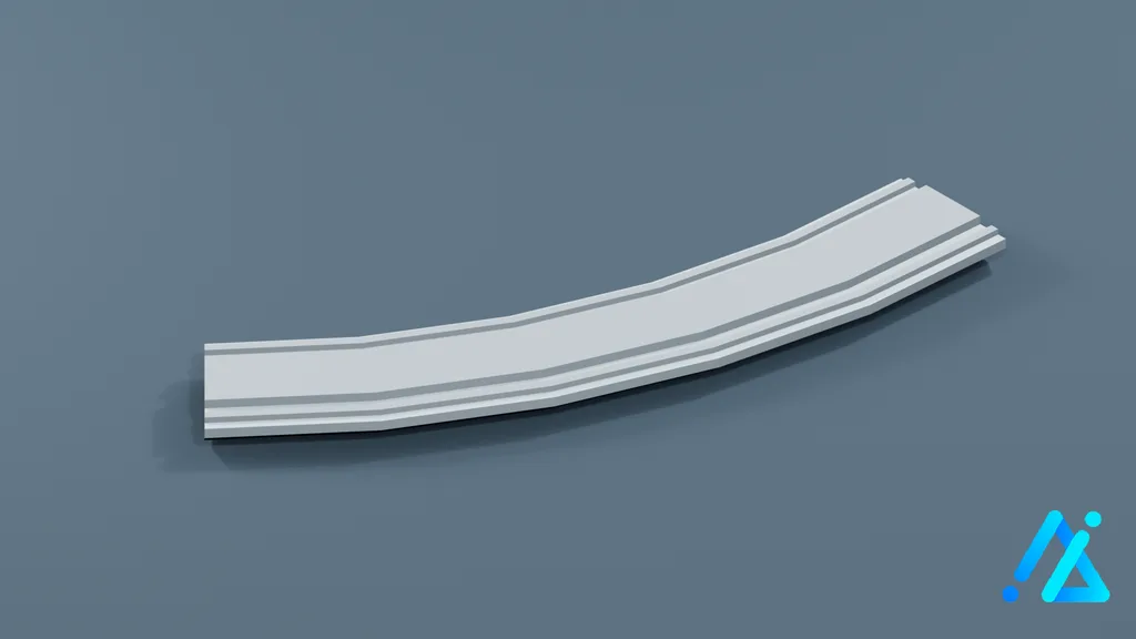 Low-Poly Monorail Track Section 04 — 3D model preview