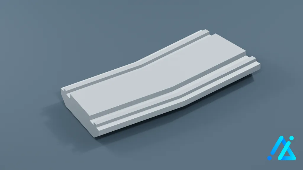 Low-Poly Monorail Track Section 05 — 3D model preview