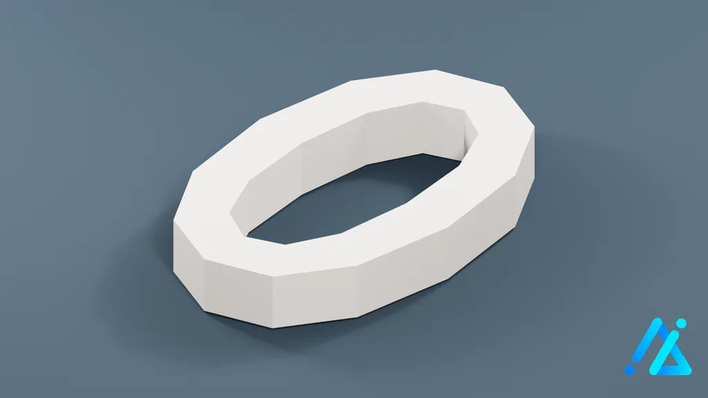 Low-Poly Large Number 0 — 3D model preview