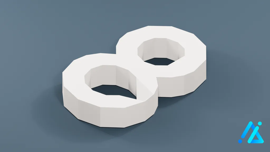 Low-Poly Large Number 8 — 3D model preview