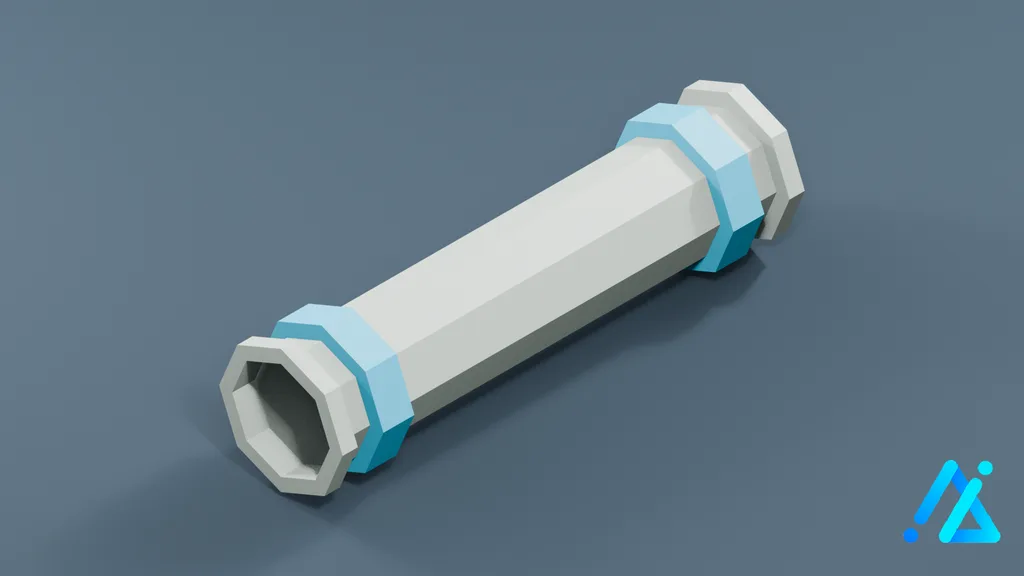 Low-Poly Crane Cargo Component 02 — 3D model preview