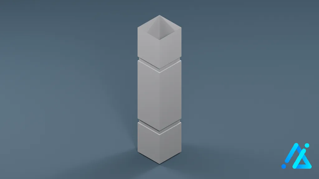 Low-Poly Structural Pillar 01 — 3D model preview