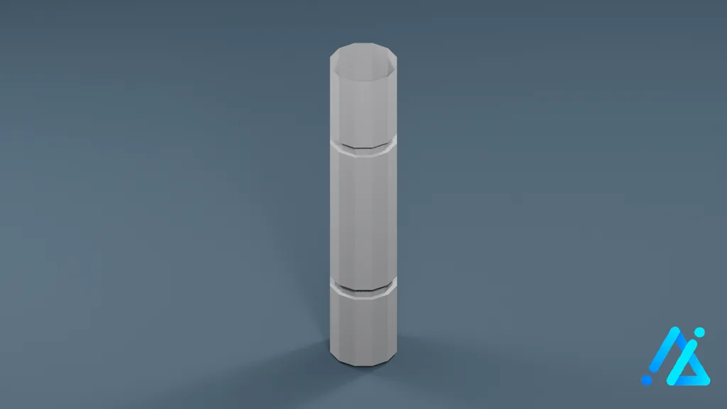 Low-Poly Structural Pillar 02 — 3D model preview