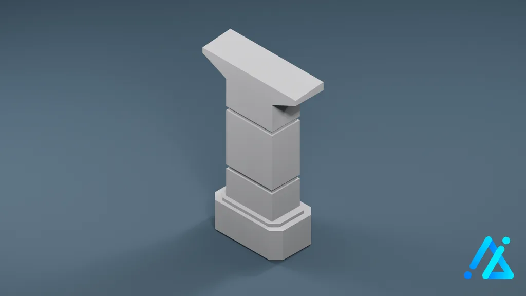 Low-Poly Structural Pillar 03 A — 3D model preview
