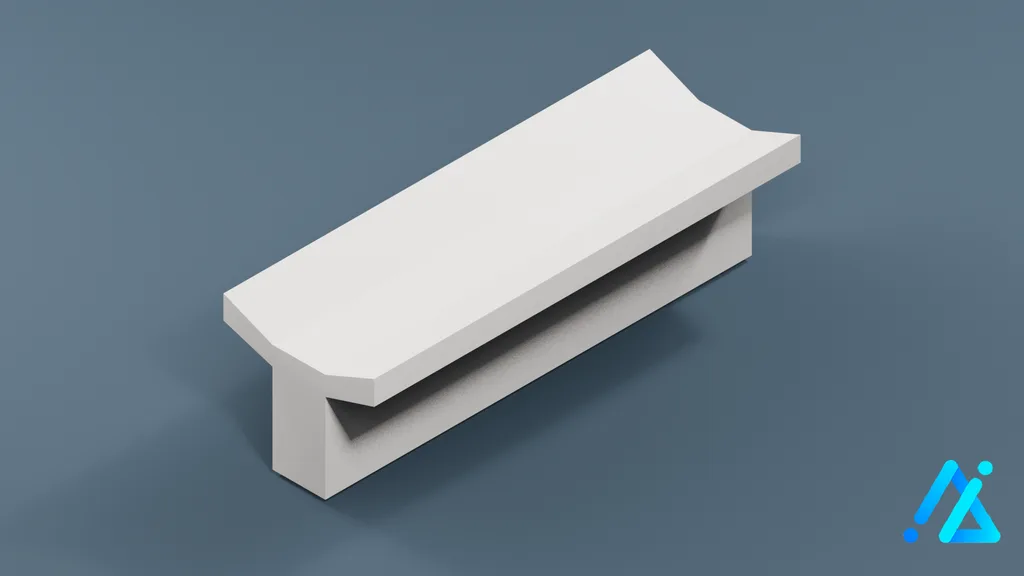 Low-Poly Monorail Station Pillar 01 — 3D model preview