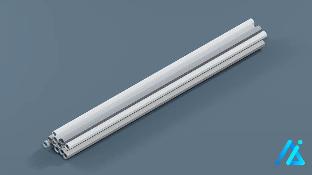 Low-Poly Pipe Section 02 — 3D model preview
