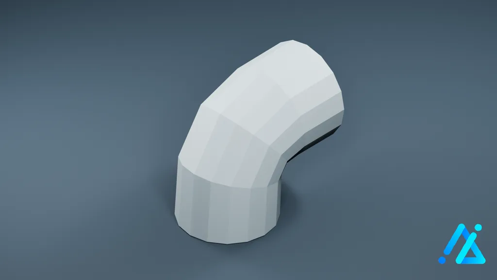 Low-Poly Pipe Fitting 04 — 3D model preview