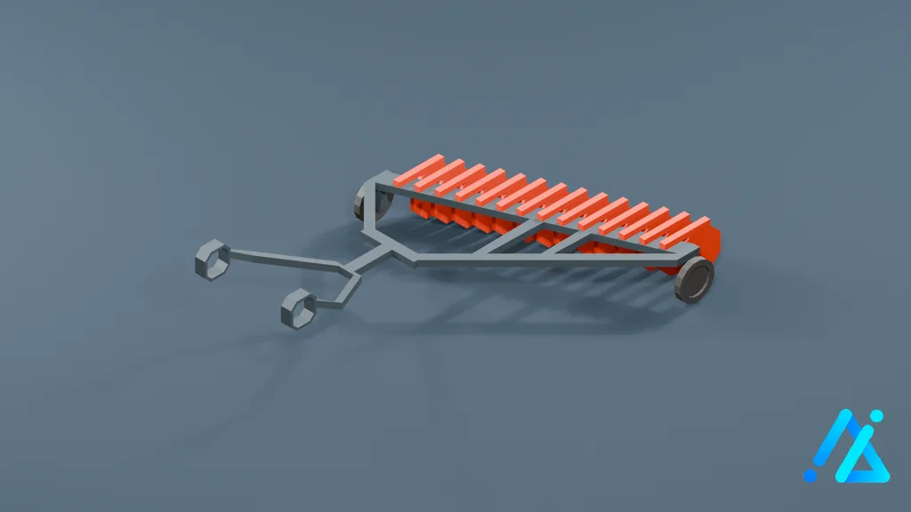 Low-Poly Farm Plow 01 — 3D model preview