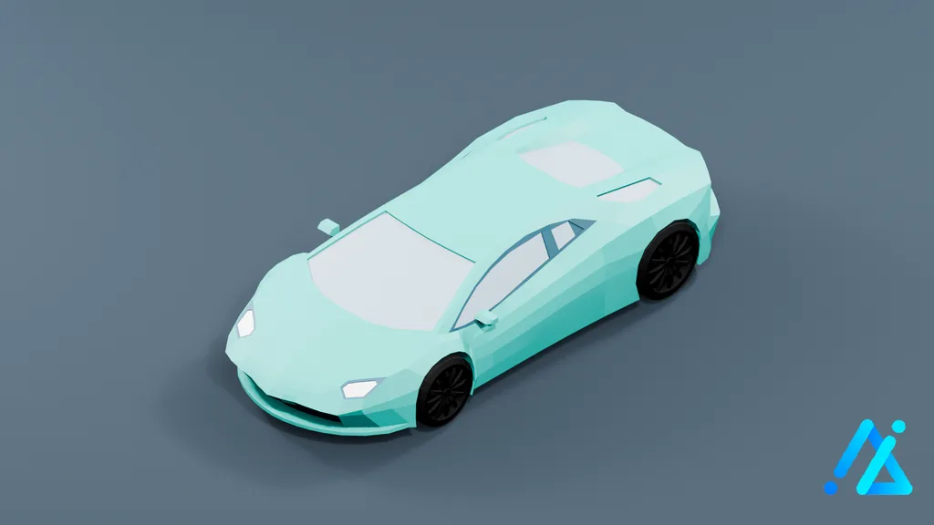 Low-Poly Sports Car 01 — 3D model preview