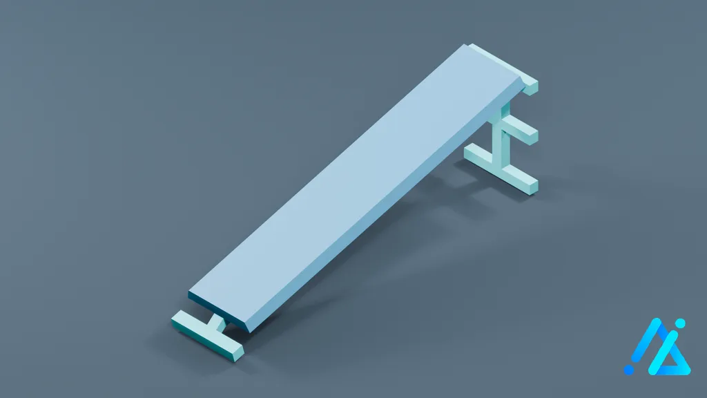Low-Poly Exercise Bench 01 — 3D model preview