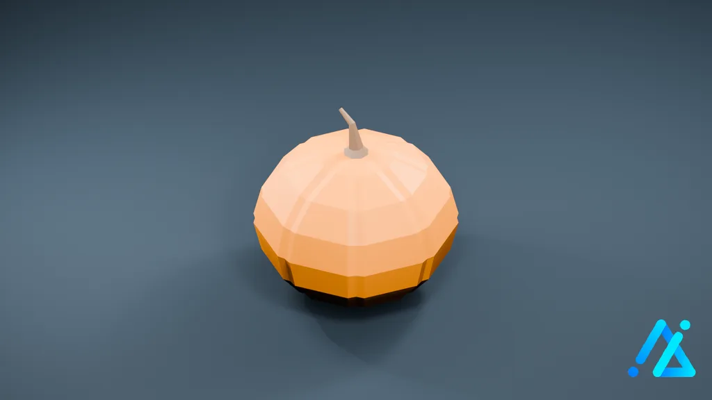 Low-Poly Orange Pumpkin — 3D model preview