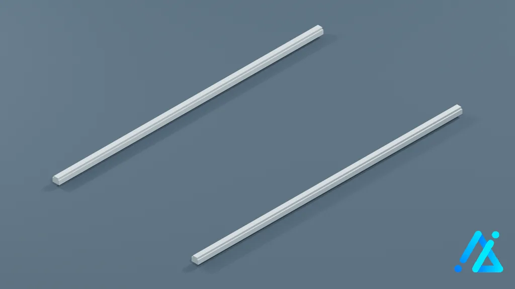 Low-Poly Rail Section 01 — 3D model preview