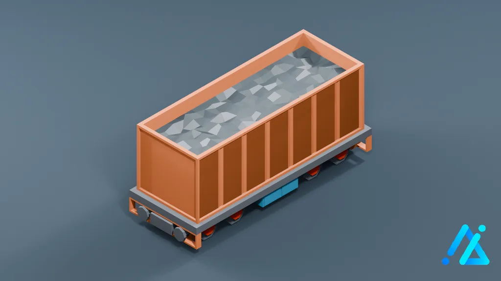 Low-Poly Railway Carriage 01 — 3D model preview