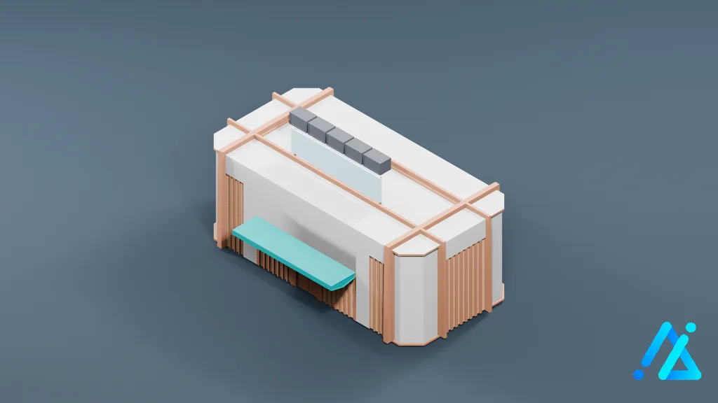 Low-Poly Railway Station 01 — 3D model preview
