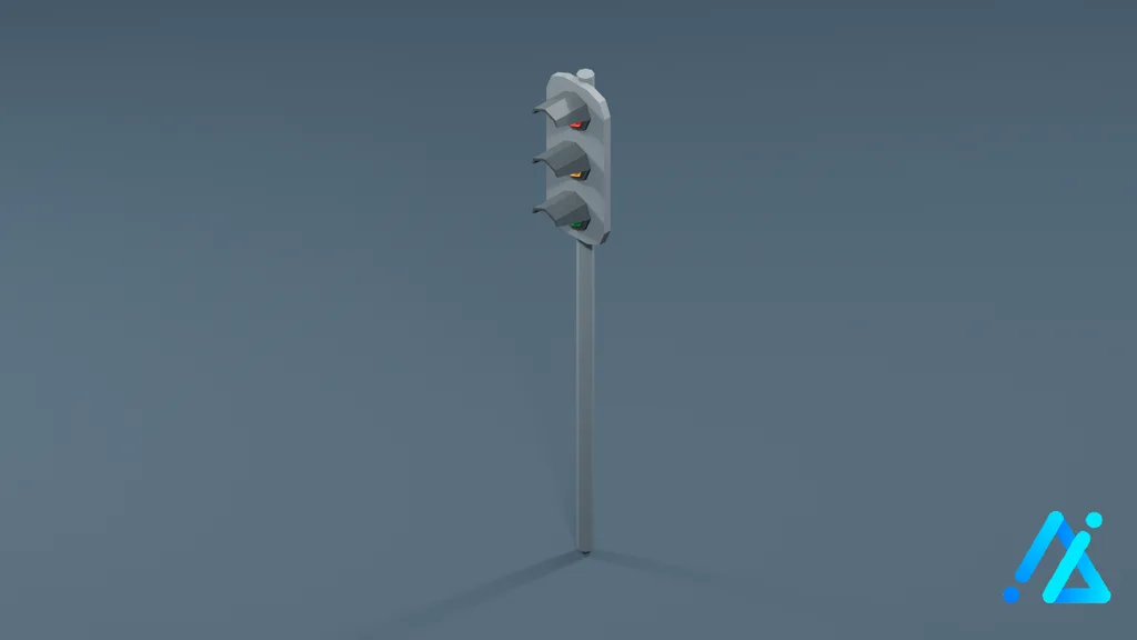Low-Poly Railway Signal 01 — 3D model preview