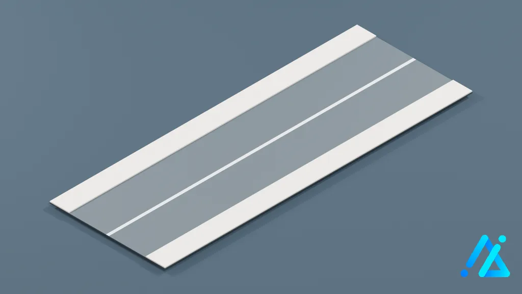 Low-Poly Road Section 010 — 3D model preview