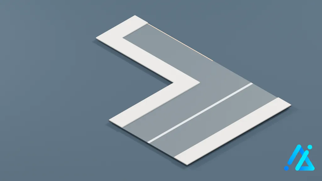 Low-Poly Road Section 011 — 3D model preview