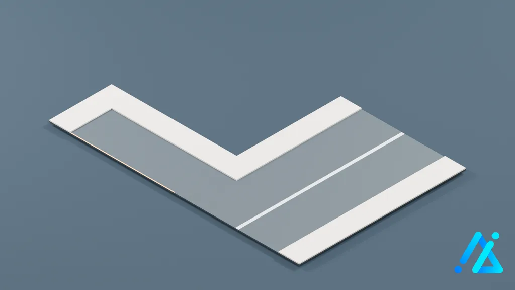 Low-Poly Road Section 013 — 3D model preview