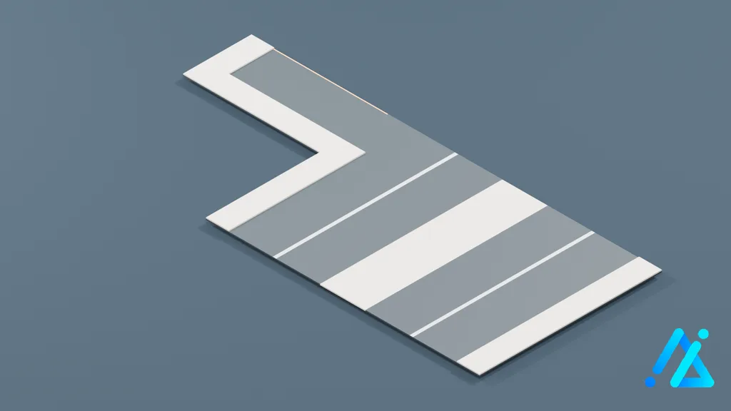Low-Poly Road Section 024 — 3D model preview
