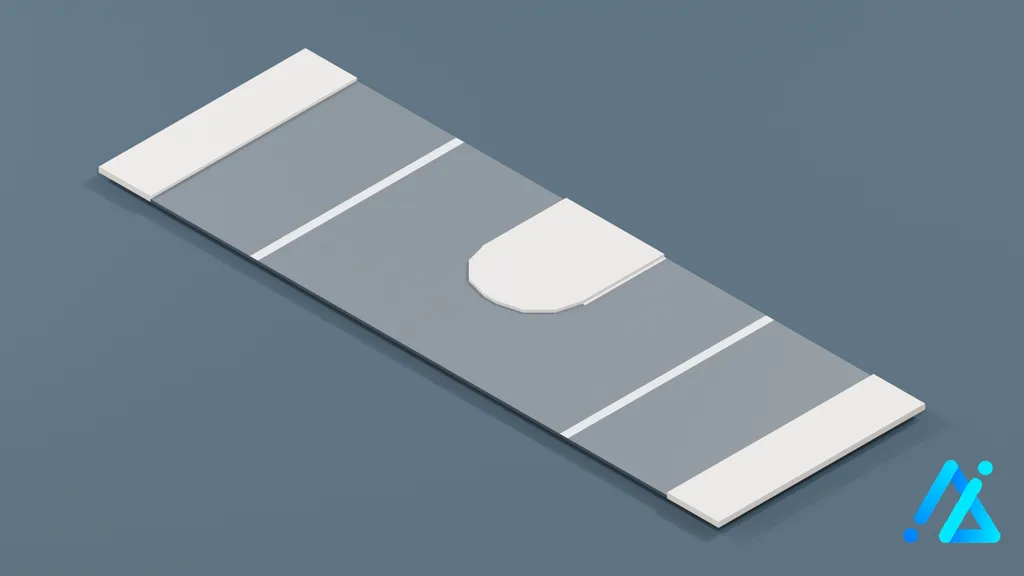 Low-Poly Road Section 043 A — 3D model preview