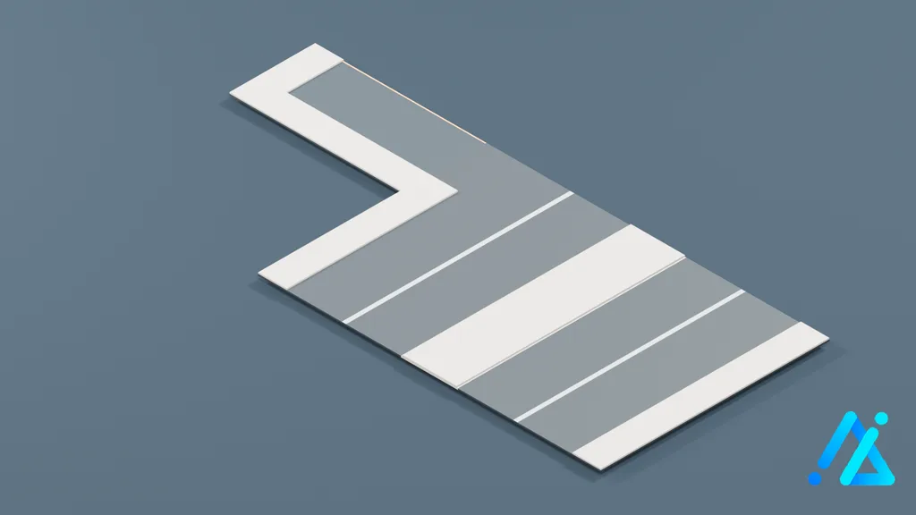 Low-Poly Road Section 053 — 3D model preview