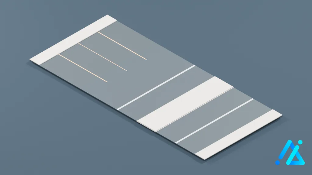 Low-Poly Road Section 054 — 3D model preview