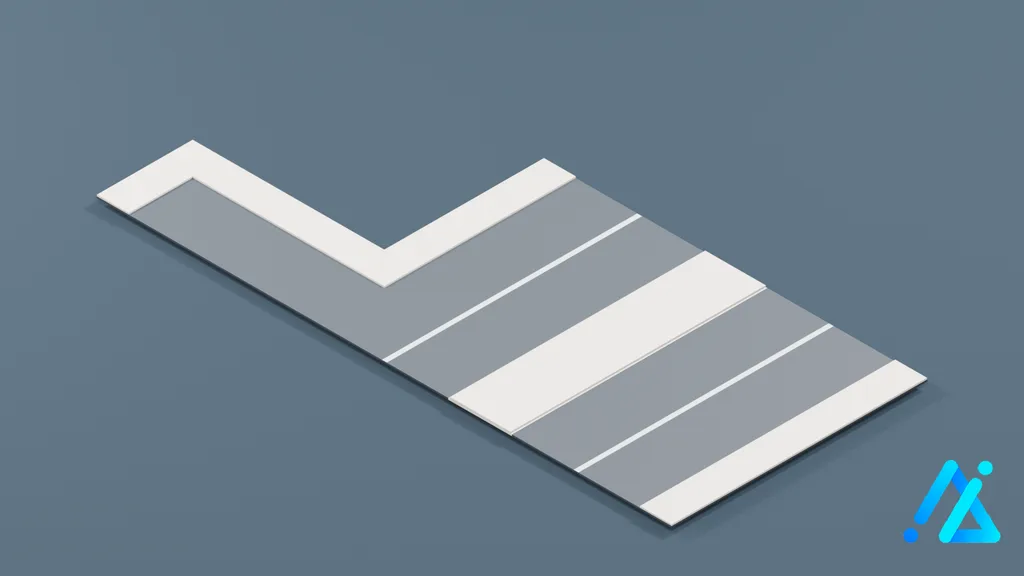 Low-Poly Road Section 055 — 3D model preview