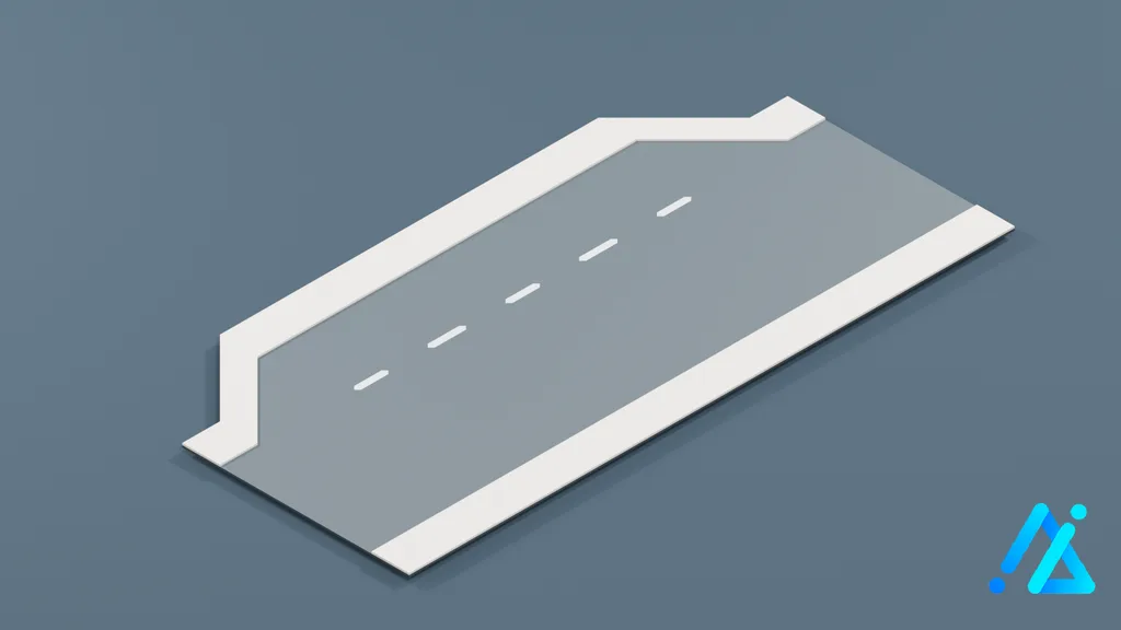 Low-Poly Road Section 09 1 — 3D model preview