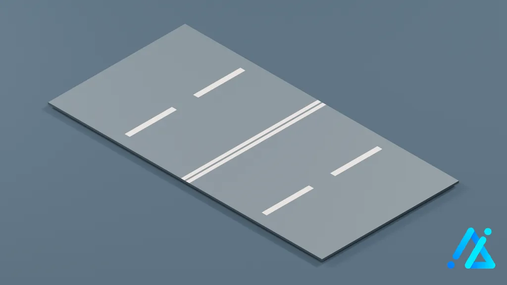 Low-Poly Road Section 20 — 3D model preview