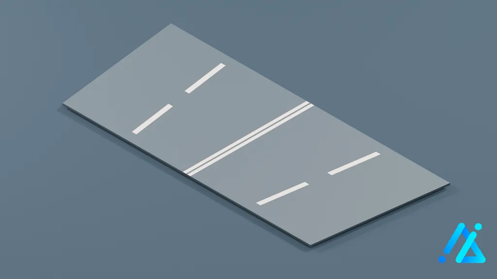 Low-Poly Road Section 24 — 3D model preview