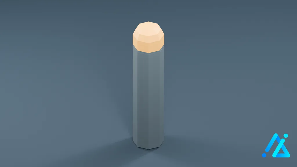 Low-Poly Road Bollard 01 — 3D model preview