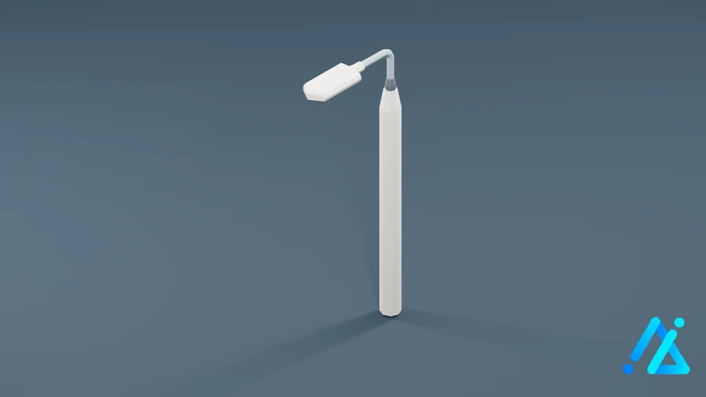Low-Poly Road Lantern 01 — 3D model preview