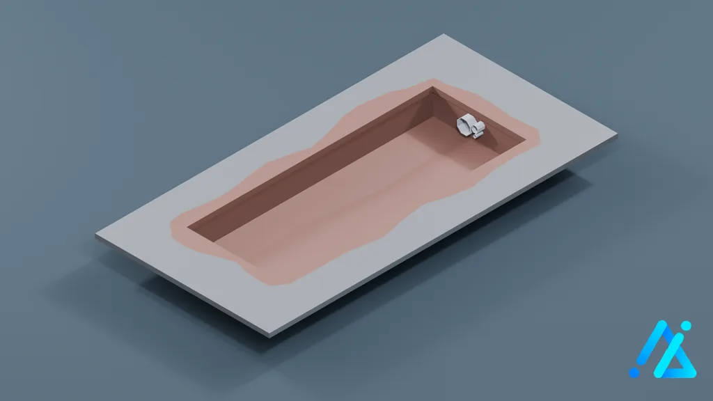 Low-Poly Road Excavation Pit 01 — 3D model preview