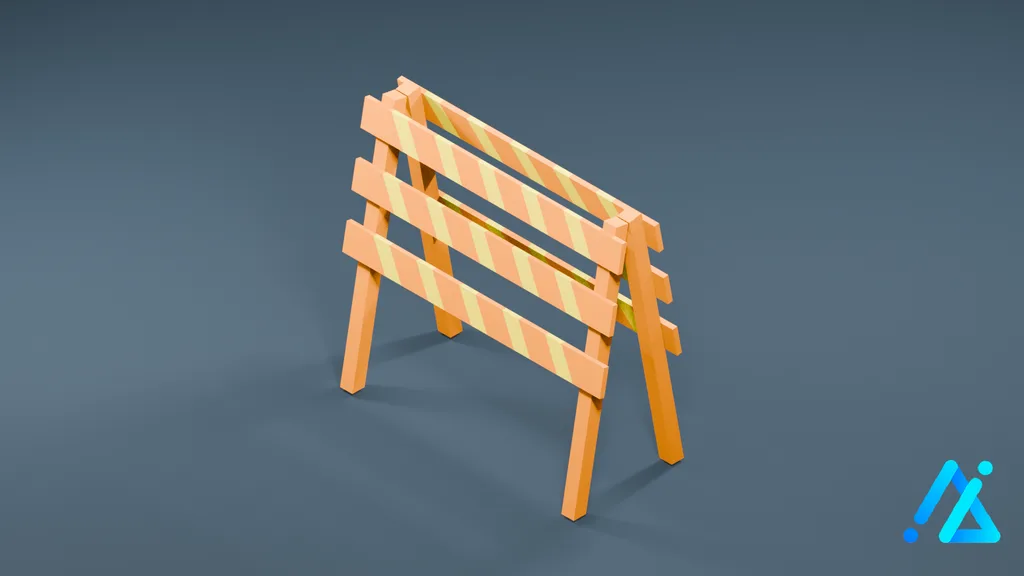 Low-Poly Road Sign 01 — 3D model preview