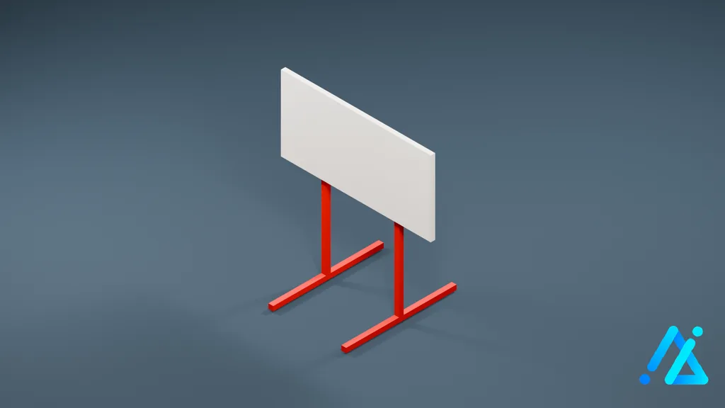 Low-Poly Road Sign 07 — 3D model preview