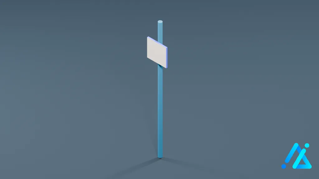 Low-Poly Road Sign A — 3D model preview