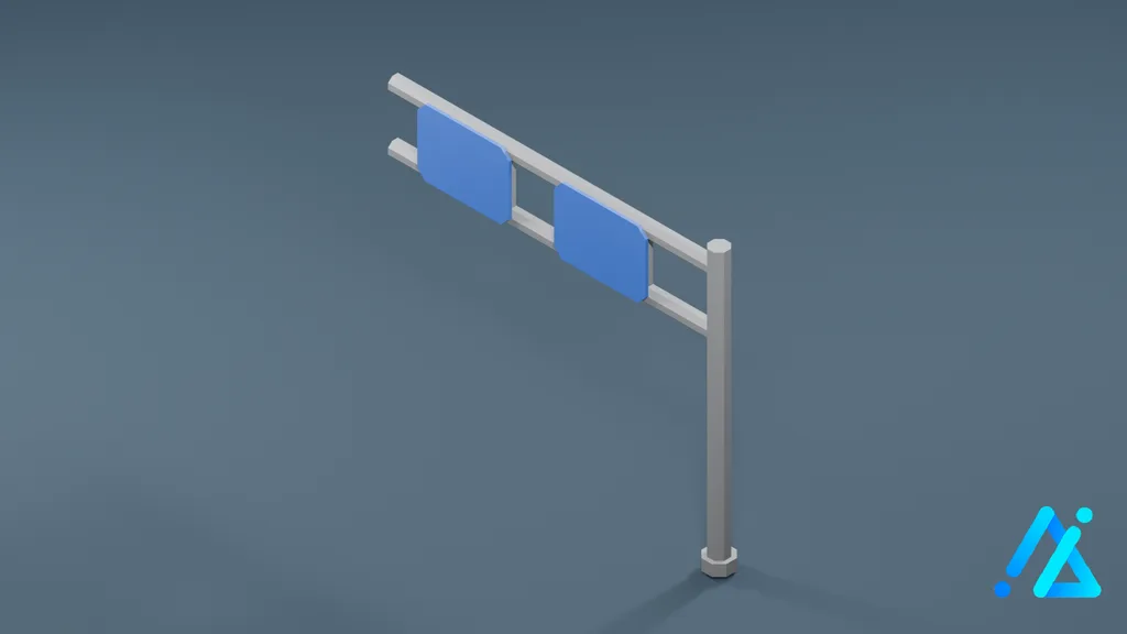 Low-Poly Road Sign Structure 11 — 3D model preview