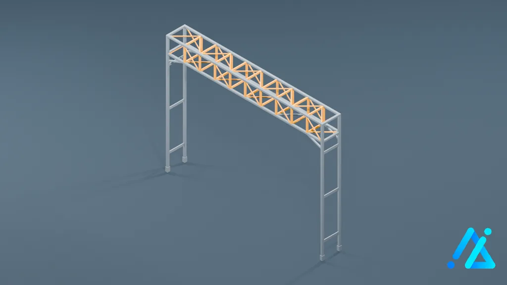 Low-Poly Road Sign Structure 12 — 3D model preview