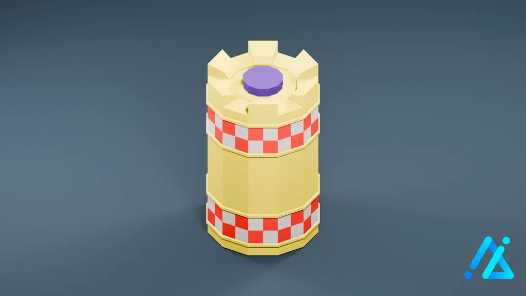 Low-Poly Road Safety Barrel 01 — 3D model preview